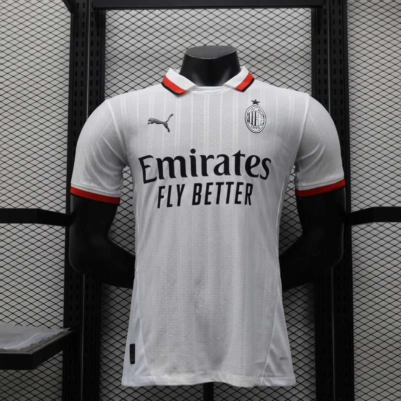 Camisa Milan Away 2024/25 Jogador Puma Masculino - Branca, Vermelha e Preta