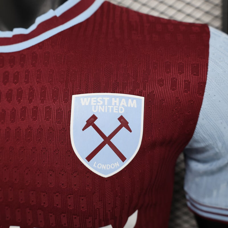 Camisa West Ham Home 2024/25 Jogador Umbro Masculino - Vinho